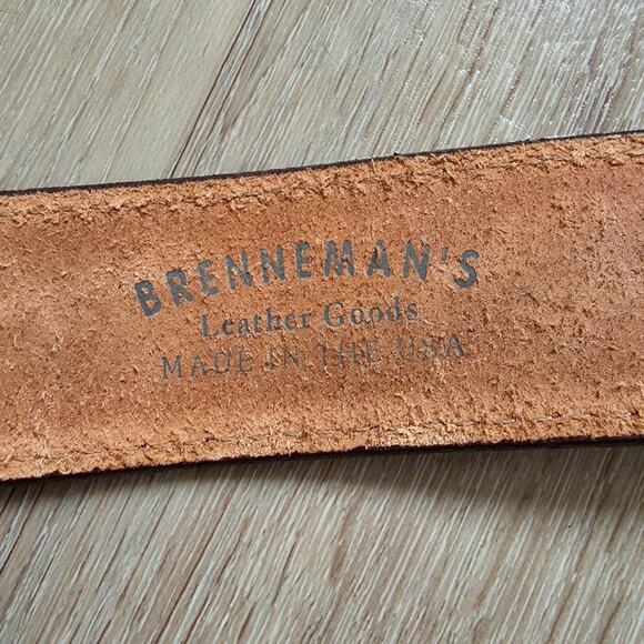 Brenneman's Men's Brown Leather Scenic Horse Embossed Belt sz 36 Avant Garde - Picture 4 of 10
